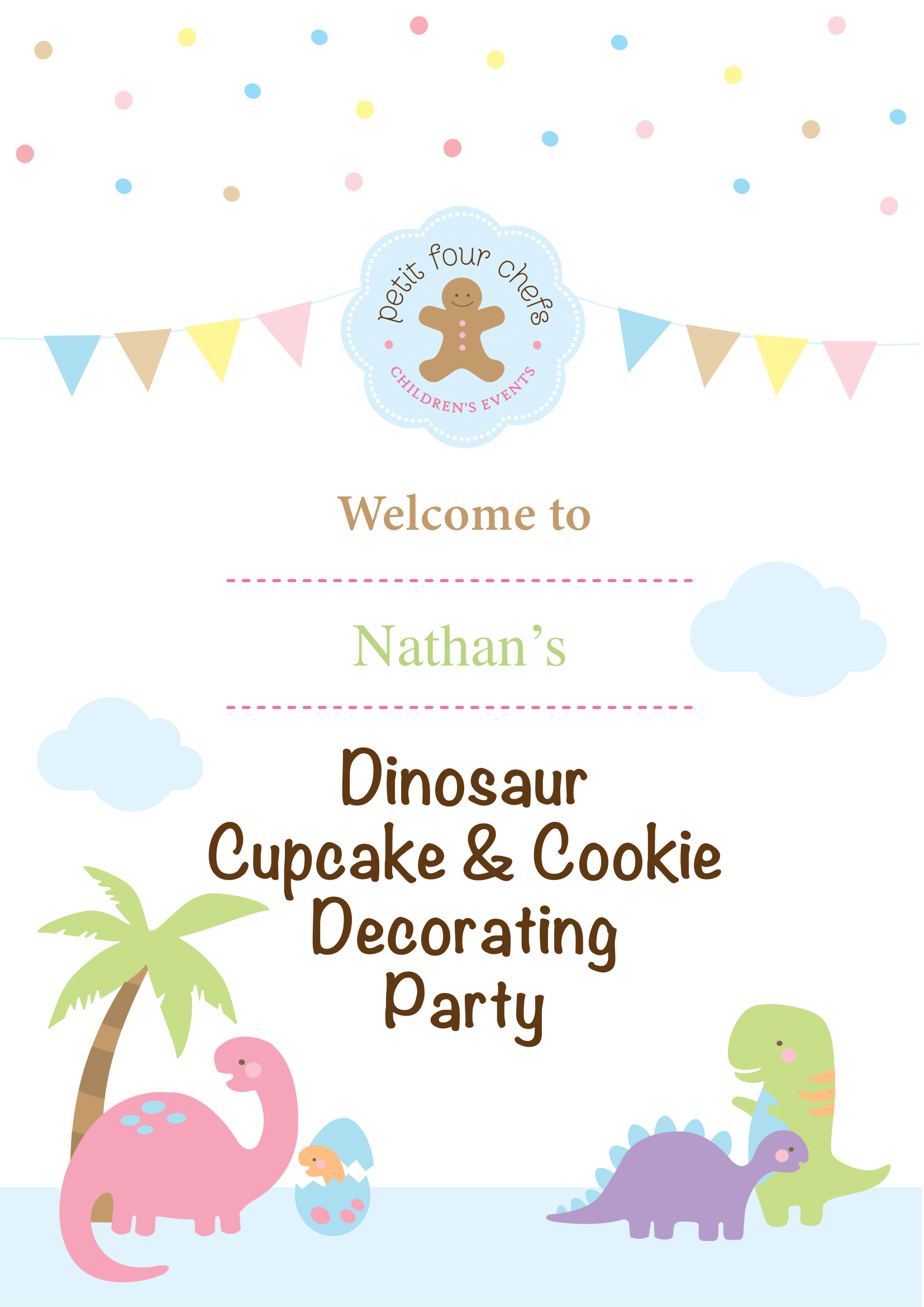Personalised sign for your dinosaur party