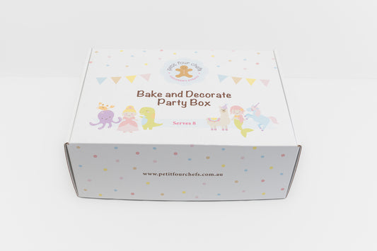 Packaging box for the Bake and Decorate Party Box